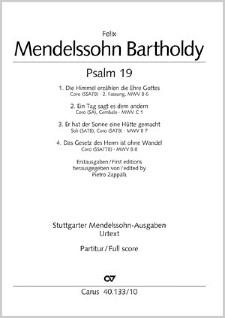Mendelssohn: Psalm 19 Die Himmel erzählen